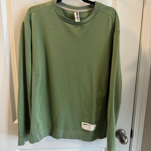 FWD Sweatshirt Mens Medium Green Stretch Long Sleeve Crew Neck Pullover - Picture 2 of 9